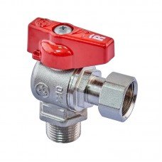 Кран шаровый Roho R116-050 -1/2"х1/2" ВЗ угловой Н/Г, ручка "бабочка" красная (RO0235)