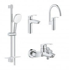 Набор смесителей Grohe Eurosmart 4 в 1 для ванной и кухни (UA123248M3)