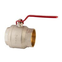 Кран шаровый Koer KR.214 - 4" FF ГГР (ручка "рычаг" красная) (KR4952)