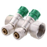 Колектор вентильний з фитингом Koer KR.1124-2 1"x2 ways (KR2832) Колектор вентильний з фитингом Koer KR.1124-2 1"x2 ways (KR2832)