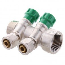 Колектор вентильний з фитингом Koer KR.1124-2 1"x2 ways (KR2832) Колектор вентильний з фитингом Koer KR.1124-2 1"x2 ways (KR2832)