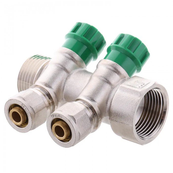 Колектор вентильний з фитингом Koer KR.1124-2 1"x2 ways (KR2832) Колектор вентильний з фитингом Koer KR.1124-2 1"x2 ways (KR2832)