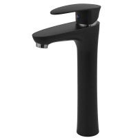 Смеситель для умывальника Plamix Cezar-001 HIGH SET Matte black (с подводкой) (PM0664) Смеситель для умывальника Plamix Cezar-001 HIGH SET Matte black (с подводкой) (PM0664)