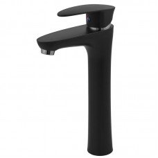 Смеситель для умывальника Plamix Cezar-001 HIGH SET Matte black (с подводкой) (PM0664) Смеситель для умывальника Plamix Cezar-001 HIGH SET Matte black (с подводкой) (PM0664)