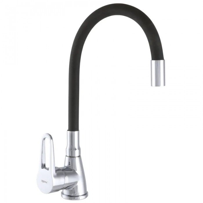 Смеситель для кухни Zerix SOP7 045 с черным гибким изливом (ZX2662) Смеситель для кухни Zerix SOP7 045 с черным гибким изливом (ZX2662)