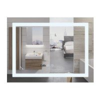 Зеркало Mixxus WARM MR02-90x70-CASE с Led Touch, Anti-fog, димером, регулятором яркости, часами (MI