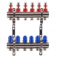Коллекторный блок с расходомерами Koer KR.1110-06 1”x6 ways (KR2643) Коллекторный блок с расходомерами Koer KR.1110-06 1”x6 ways (KR2643)