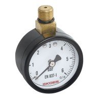 Манометр радіальний KOER KM.630R 1/4'' (D 50мм 0-6 bar, різьба зверху корпусу) (KR4762) Манометр радіальний KOER KM.630R 1/4'' (D 50мм 0-6 bar, різьба зверху корпусу) (KR4762)