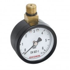 Манометр радиальный KOER KM.630R 1/4'' (D 50мм 0-6 bar, резьба сверху корпуса) (KR4762) Манометр радиальный KOER KM.630R 1/4'' (D 50мм 0-6 bar, резьба сверху корпуса) (KR4762)