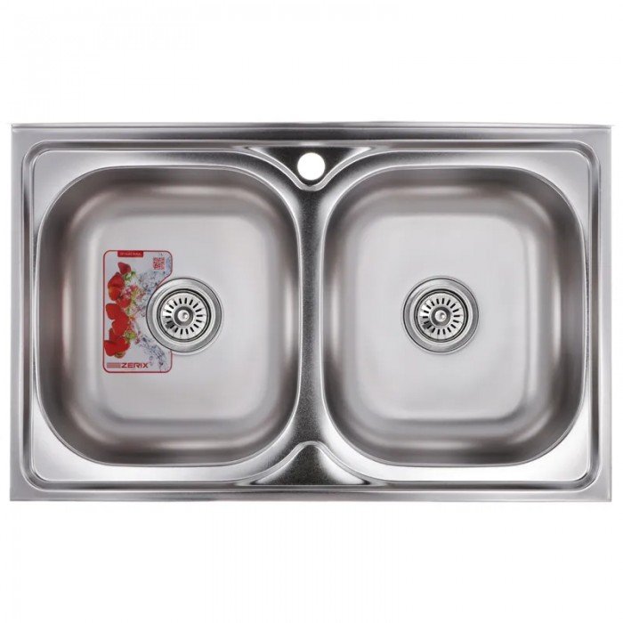 Мойка кухонная Zerix Z8050D-08-180E (Satin) (ZM0569) Мойка кухонная Zerix Z8050D-08-180E (Satin) (ZM0569)