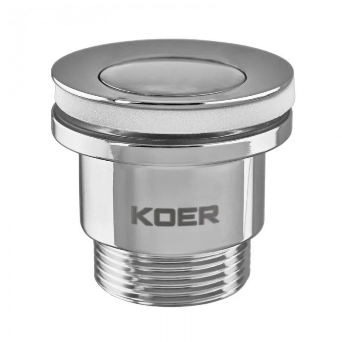 Донный клапан для раковины универсальный (с/без перелива) Koer PW-02-01 автоматический (Click-Clack Донный клапан для раковины универсальный (с/без перелива) Koer PW-02-01 автоматический (Click-Clack