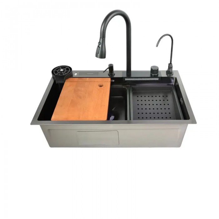 Мийка багатофункціональна Zerix ZH7546-SET-06 DECOR NANO-BLACK з вбудованим змішувачем (ZX5681) Мийка багатофункціональна Zerix ZH7546-SET-06 DECOR NANO-BLACK з вбудованим змішувачем (ZX5681)
