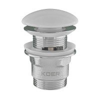Донный клапан для раковины с переливом Koer PW-03-11 автоматический (Click-Clack) (Белая керамическ Донный клапан для раковины с переливом Koer PW-03-11 автоматический (Click-Clack) (Белая керамическ