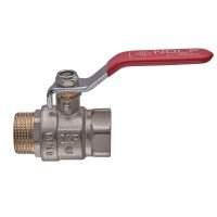 Кран шаровой Nolf classic NFC.621-08-3/4" FM ГШР, ручка "рычаг" красная (NF3139)