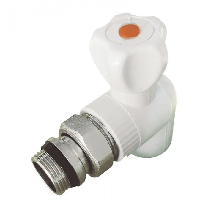 Кран радиаторный 20x1/2 угловой с прокладкой "антипротечка" PPR Koer K0161.PRO (KP0207)