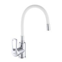 Смеситель для кухни Zerix SAR 181 с белым силиконовым изливом (ZX2671) Смеситель для кухни Zerix SAR 181 с белым силиконовым изливом (ZX2671)