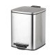 Мусорное ведро с плавным закрытием квадратное Zerix Kubix-TC0106 SS Color 6л цвет нержавейка (ZX588