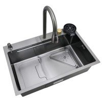 Мийка Mixxus Premium MH7246-SET-01 Nano-Black з вбудованим змішувачем (MX1696)