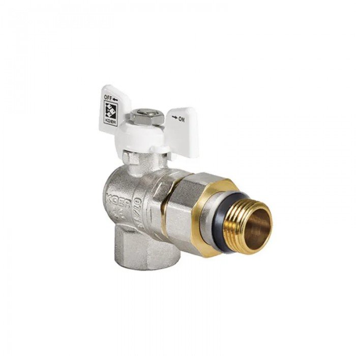 Кран с американкой 1/2" "антипротечка" (Koer KR.228.W-Gi) угловой белый (KR0195) Кран с американкой 1/2" "антипротечка" (Koer KR.228.W-Gi) угловой белый (KR0195)