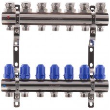 Коллекторный блок с термостатическими клапанами Koer KR.1100-07 1”x7 ways (KR2633)