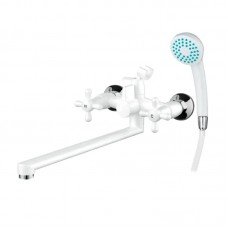 Змішувач для ванної Plamix Sirius-140 White (зі шлангом та лійкою) (PM0637) Змішувач для ванної Plamix Sirius-140 White (зі шлангом та лійкою) (PM0637)