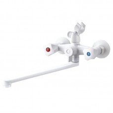 Смеситель для ванны PLAMIX OMEGA-140 EURO SET WHITE (со шлангом, лейкой и кронштейном) (MX9579) Смеситель для ванны PLAMIX OMEGA-140 EURO SET WHITE (со шлангом, лейкой и кронштейном) (MX9579)