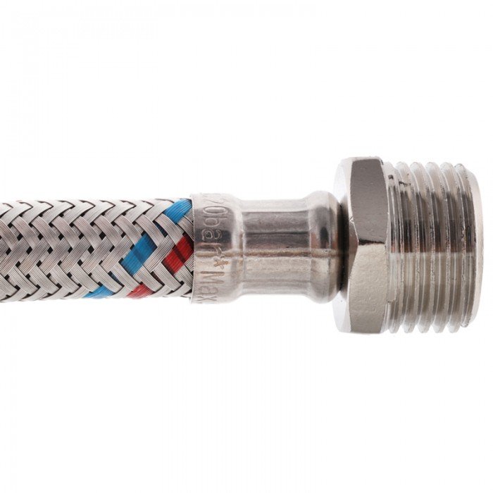 Гибкий шланг для подключения воды гайка 1/2'' - Штуцер 1/2'' (120 см) Zerix (ZX1566)