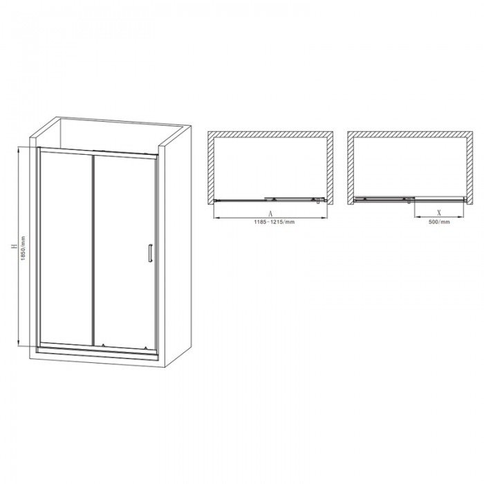 Дверь в нишу Mixxus Premium DIVERSE SD01-120x185-TR Chrome прозрачное стекло 5мм (MI6873) Дверь в нишу Mixxus Premium DIVERSE SD01-120x185-TR Chrome прозрачное стекло 5мм (MI6873)