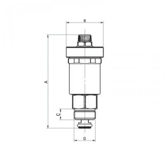 Повітровідвідник автоматичний з клапаном Roho R1302-050 - 1/2