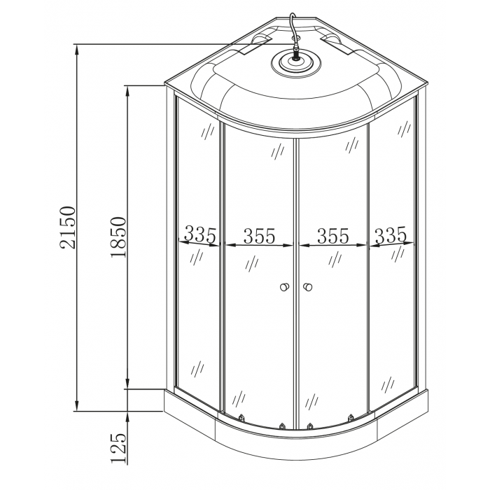 Бокс душовий з гідромасажем Mixxus STRONG SBH02-90x90x215-GR SATIN низький піддон (MI6891) Бокс душовий з гідромасажем Mixxus STRONG SBH02-90x90x215-GR SATIN низький піддон (MI6891)