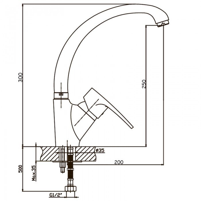 Змішувач для кухні Haiba Disk 011 (HB0056)