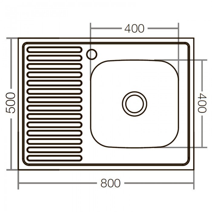 Кухонная мойка накладная ZerixZ8050R-04-160E (Satin) (ZX1615) Кухонная мойка накладная ZerixZ8050R-04-160E (Satin) (ZX1615)