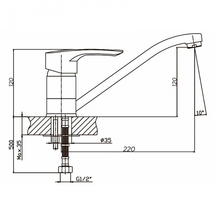 Смеситель для кухни Haiba Hansberg 004 белый (HB0182)