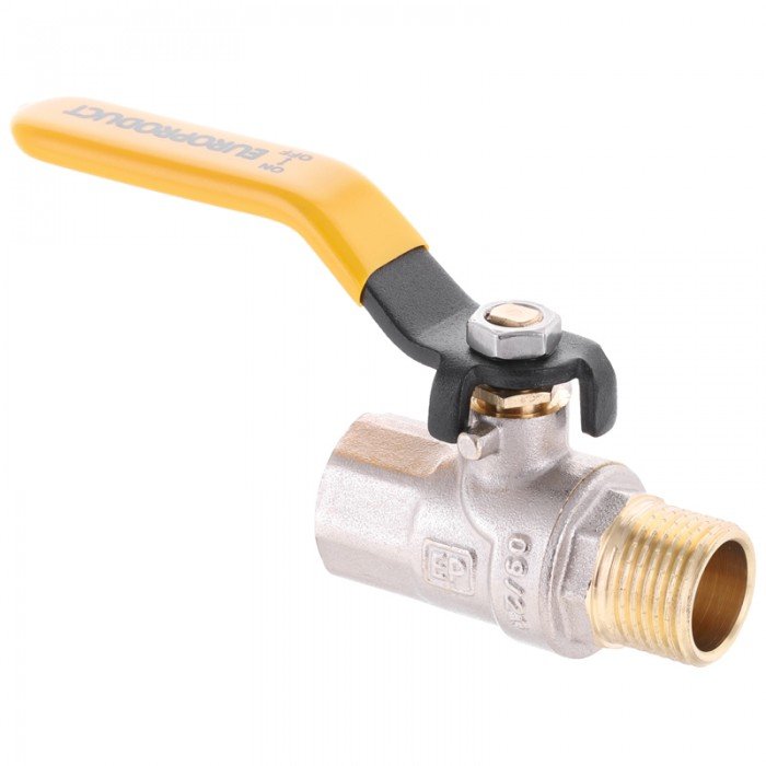 Кран шаровой Europroduct EP.211 - 1/2" FM ГШВ YELLOW, ручка "рычаг" желтая (EP2951)