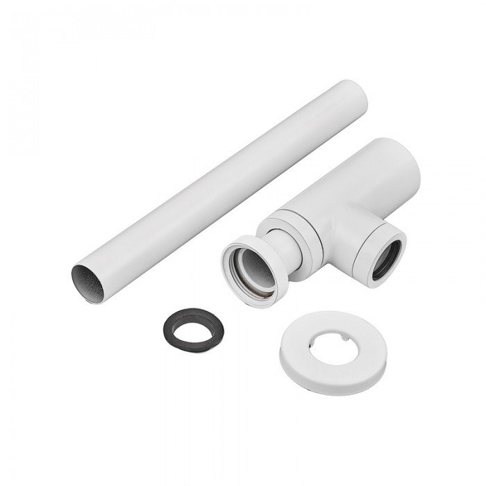 Сифон для раковины Koer BT-01-03 без выпуска (под донный клапан) без ревизии (Цвет белый) 1 1/4'' (