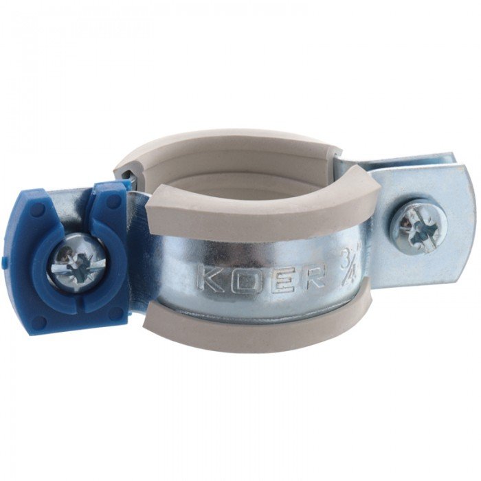 Хомут трубний оцинкований Koer KCB.10.G 3/4" (26-30) сірий (KR2785)