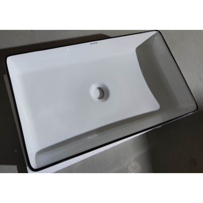 Раковина накладная Mixxus Premium QUADRO-0107 EDGE BLACK 600х340х110mm (MP6521)