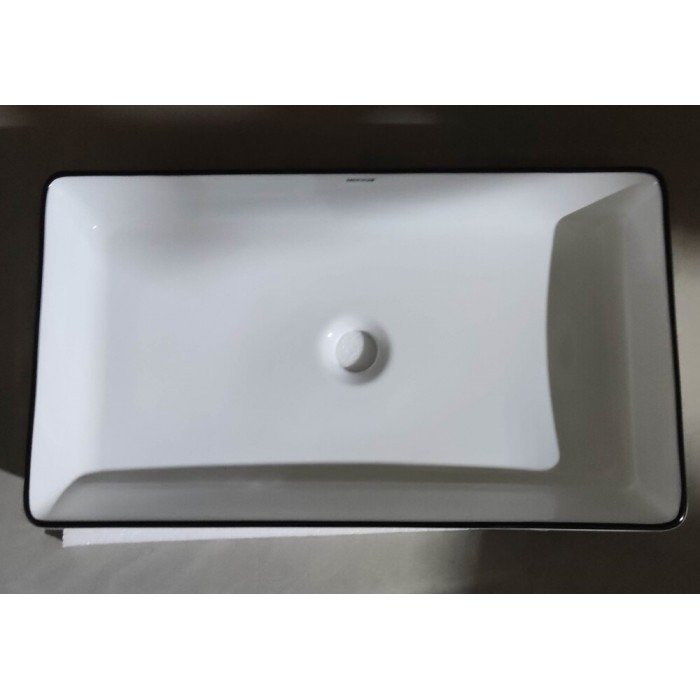 Раковина накладная Mixxus Premium QUADRO-0107 EDGE BLACK 600х340х110mm (MP6521)