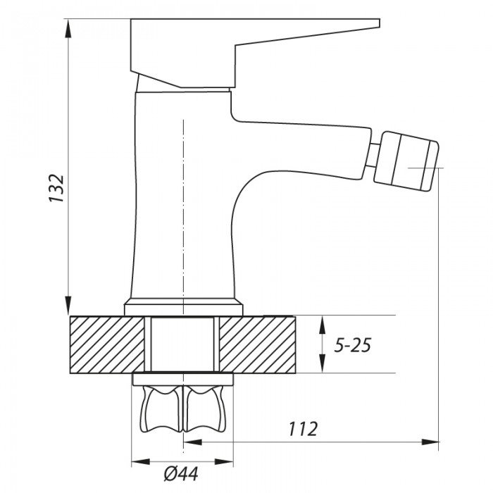Смеситель для биде Zerix PUD2 146 (ZX2906)