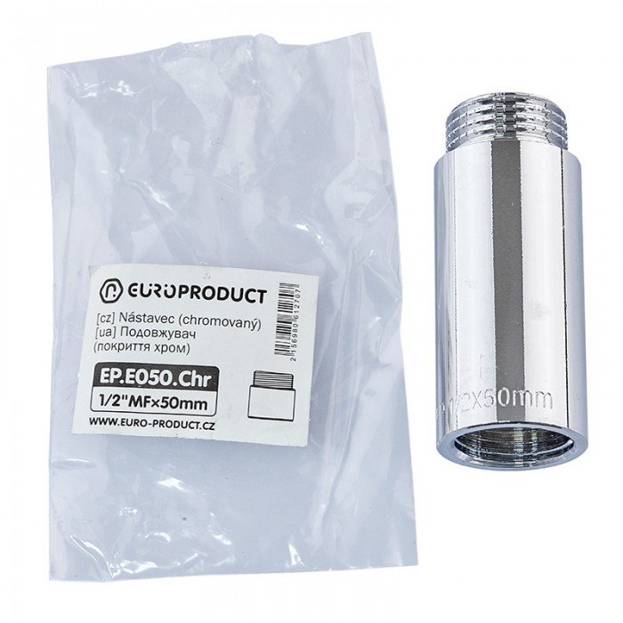 Подовжувач Europroduct EP.E050.Chr - 1/2"MF-50мм хром (EP6127) Подовжувач Europroduct EP.E050.Chr - 1/2"MF-50мм хром (EP6127)