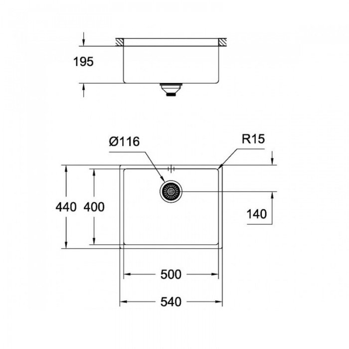 Кухонна мийка K700U Grohe EX Sink (31574GN0) Кухонна мийка K700U Grohe EX Sink (31574GN0)