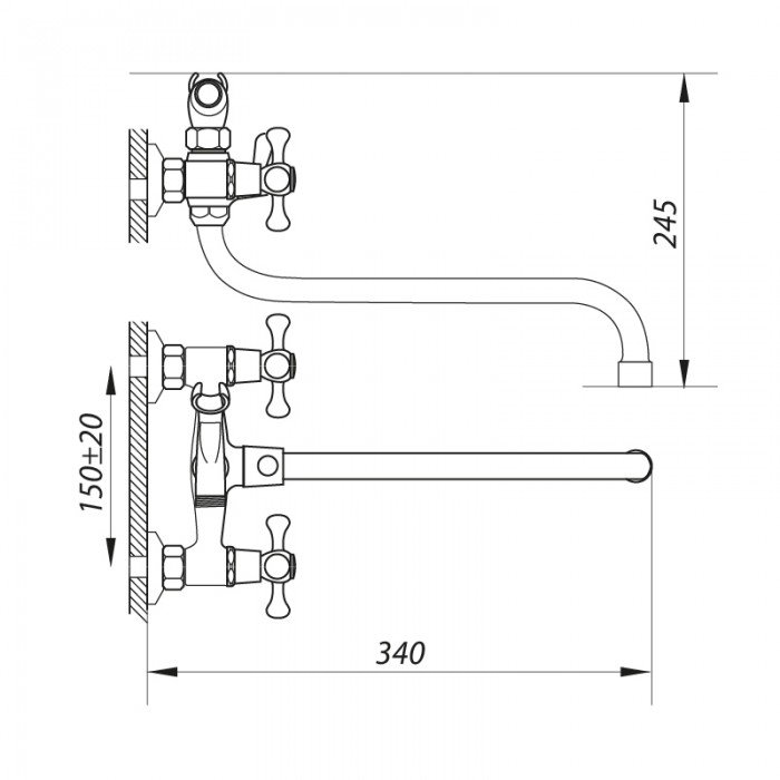 Змішувач для ванни ZERIX DMX 605 (ZX0021) Змішувач для ванни ZERIX DMX 605 (ZX0021)