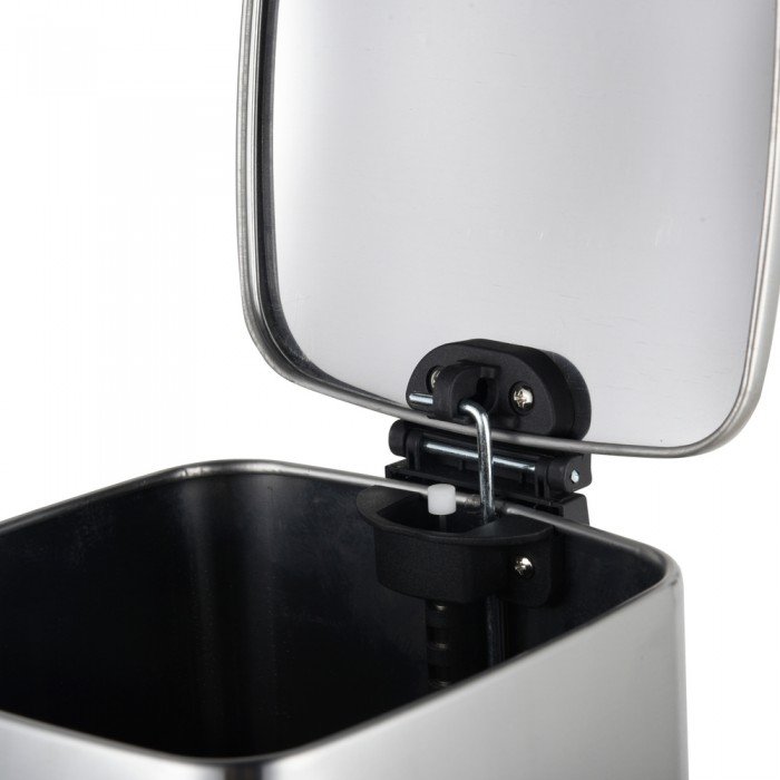 Мусорное ведро с плавным закрытием квадратное Zerix Kubix-TC0106 SS Color 6л цвет нержавейка (ZX588