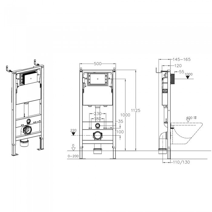 Комплект установочный для унитаза Koer KT-0401 (без панели смыва)  (KR5166) Комплект установочный для унитаза Koer KT-0401 (без панели смыва)  (KR5166)