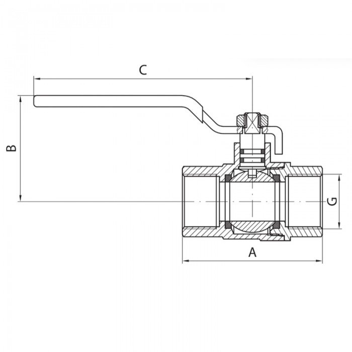 Кран шаровый Koer KG.204 - 3/4" FF ГГР (газ) (KR4961)