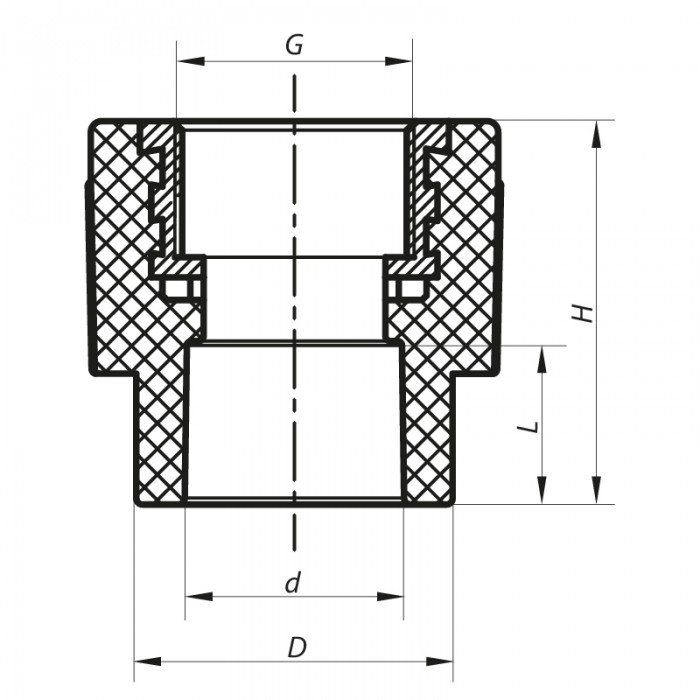 Муфта ВР 25x1/2F PPR Koer K0087.PRO (KP0105)