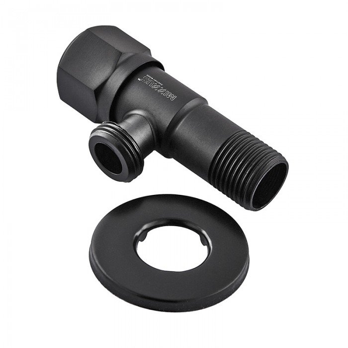 Кран для подключения сантехприборов Mixxus VAL-06-1/2x1/2 Black с нерж.ст.SUS304(черн.) (MI6058)