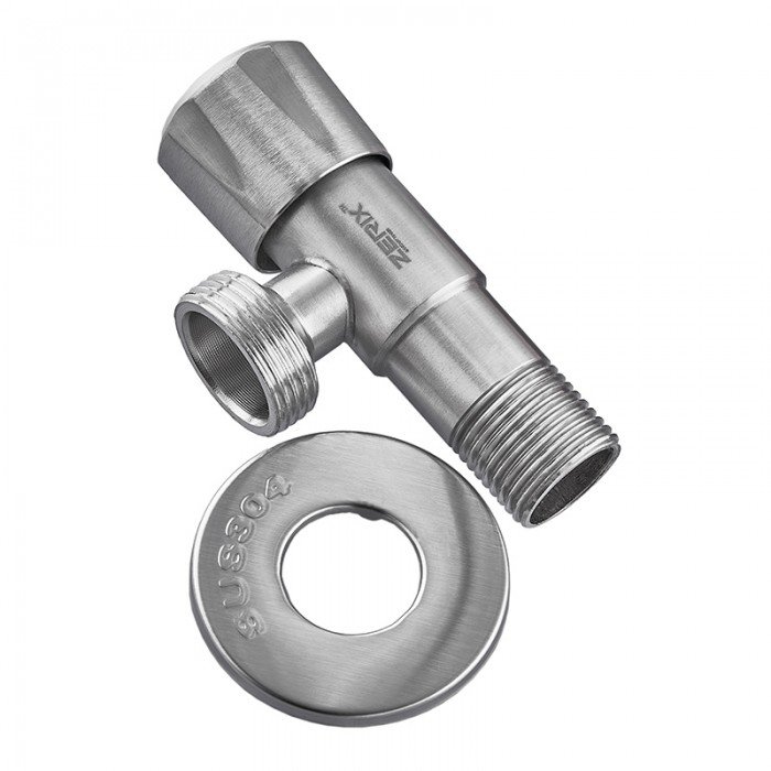 Кран для подключ. сантехприборов Zerix VAL-05-1/2x3/4 с нерж. ст.SUS304 (ZX4801) Кран для подключ. сантехприборов Zerix VAL-05-1/2x3/4 с нерж. ст.SUS304 (ZX4801)