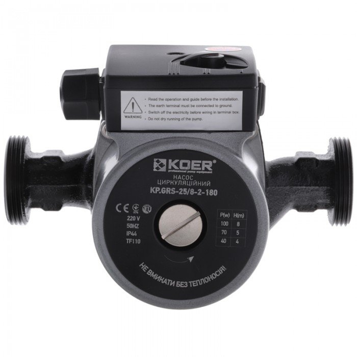 Насос циркуляционный центробежный Koer KP.GRS-25/8-2-180 (с гайками, кабелем и вилкой) (KP0253)