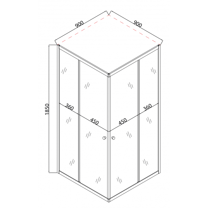 Душова кабіна без піддону Mixxus CUBIC SC01-90x90x185-TR CHROME прозоре скло 4мм (MI6906)